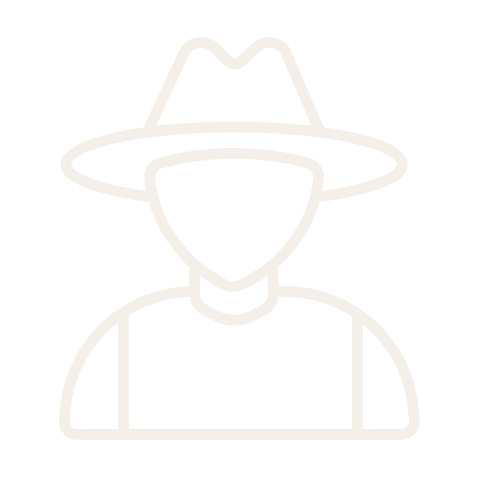 Outline of a person wearing a hat on a white background